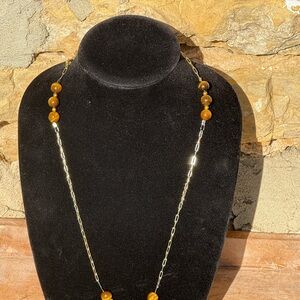 Tigers Eye and Japanese Gold Necklace